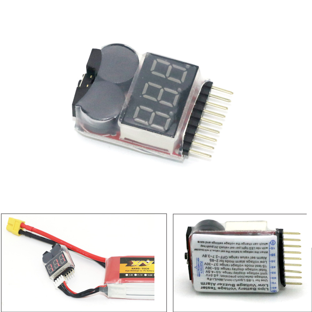 Drone Battery Alarm - Тестер напряжения Lipo батареи, вольтметр, монитор,