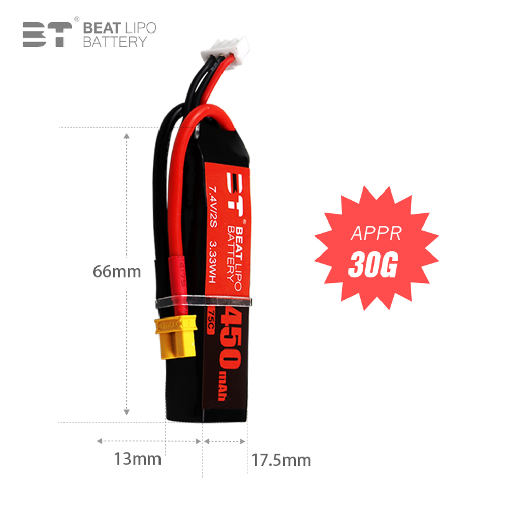 BEAT 2S 7,4 В 450 мАч 75C LiPo – обзор и цена Drone Battery Li-Ion